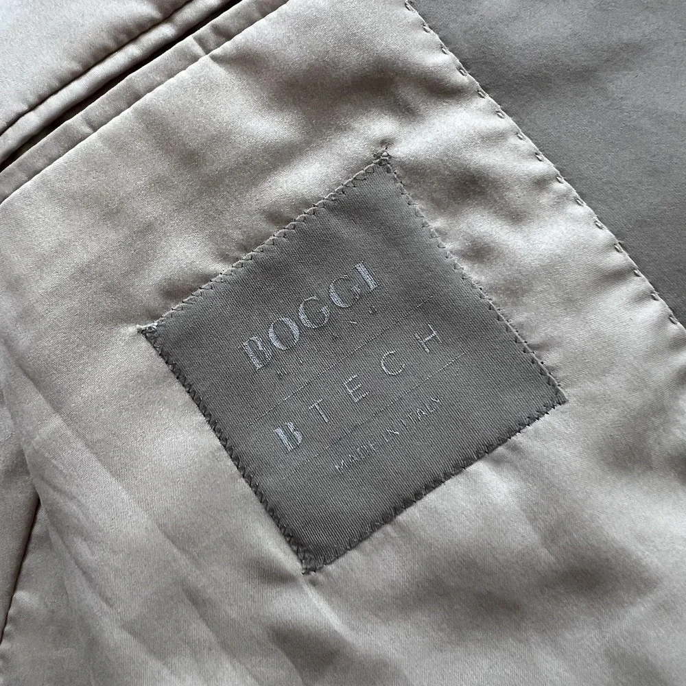 Boggi Milano B Tech Blazer Mens 48 Beige Stretch Travel Jacket Made Italy